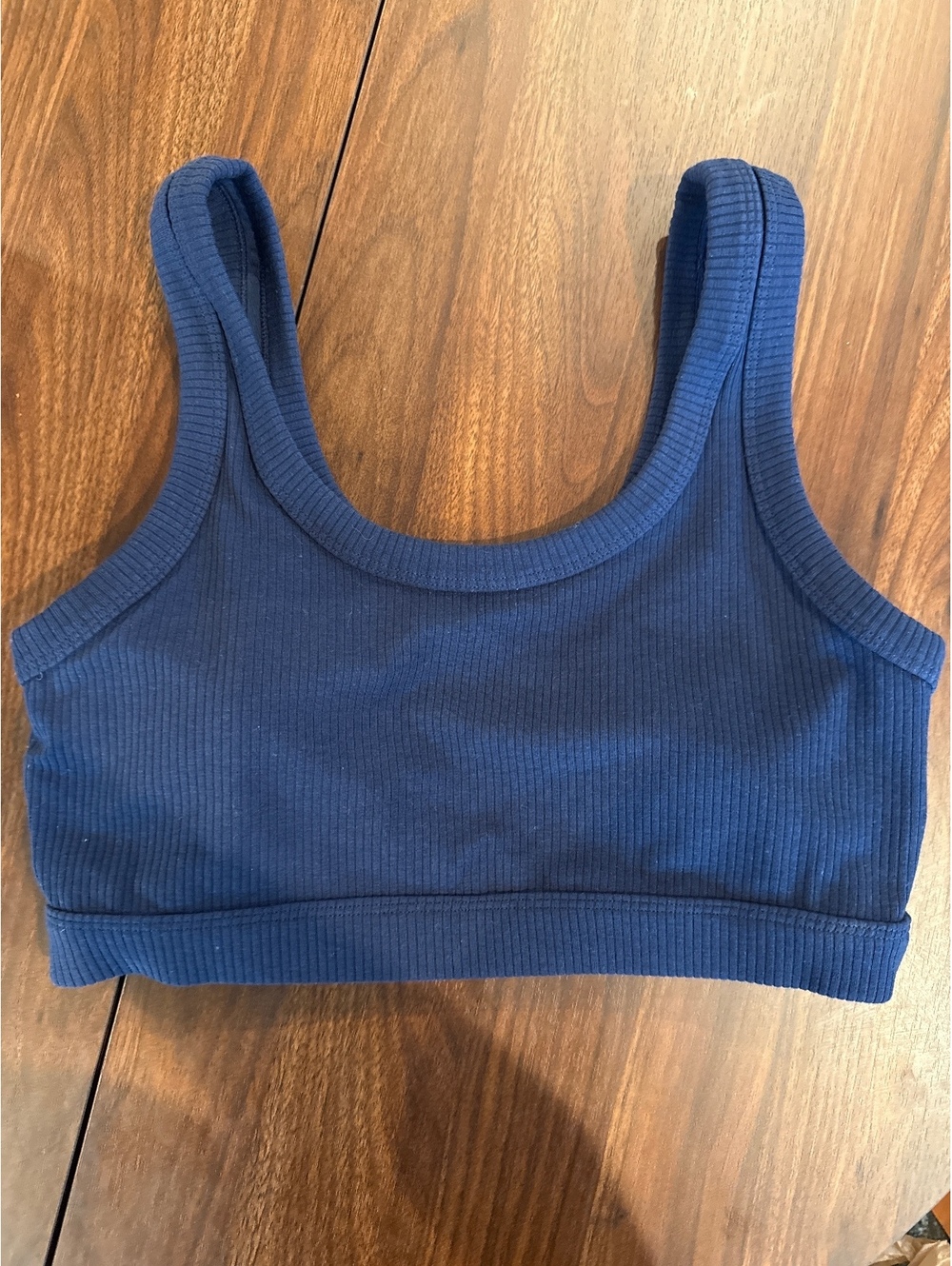Alo Yoga Ribbed Navy Blue Sports Bra Size Large